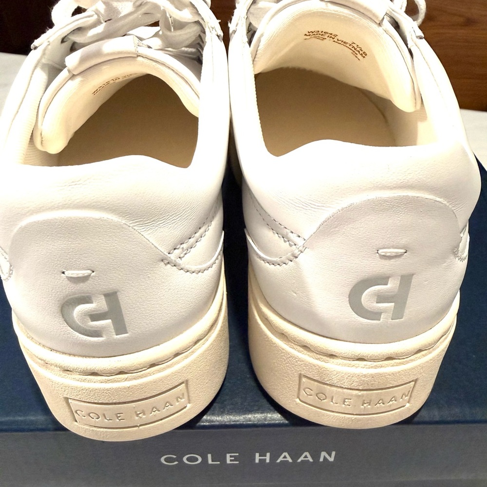 Cole Haan GP Max Platform Sneaker Size 7.5B Optic White Leather - Picture 4 of 9